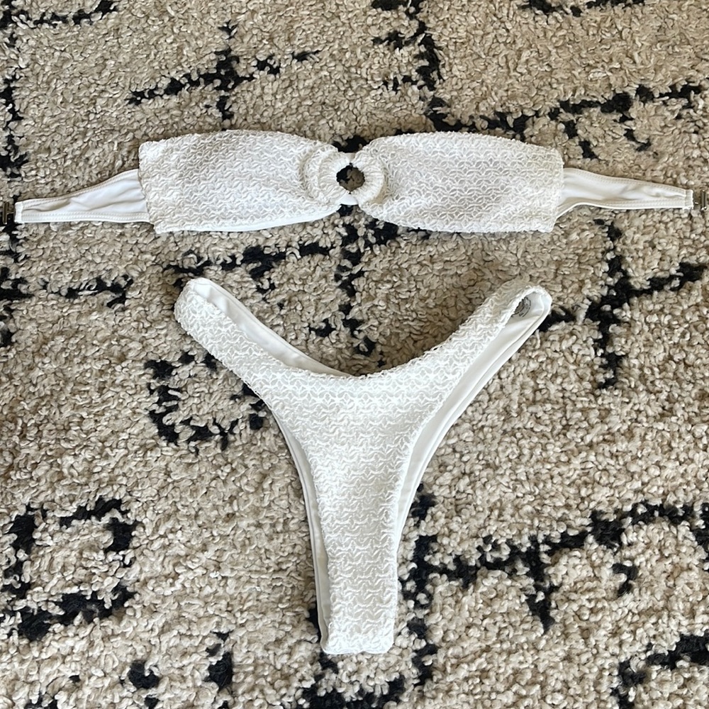 White Bandeau bikini S